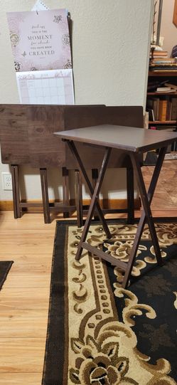Folding TV Tray Tables Set of 4