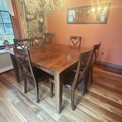 Hardwood Table And 8 Matching Chairs