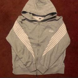 Grey and White Zip Up Hoodie from DTLR