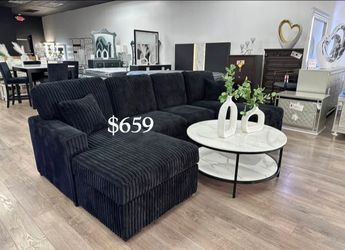 Sectional sofa with pull-out bed & double  storage