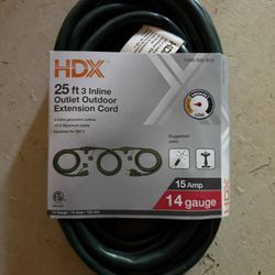 HDX 25 ft. 14/3 3 Outlet Extension Cord 