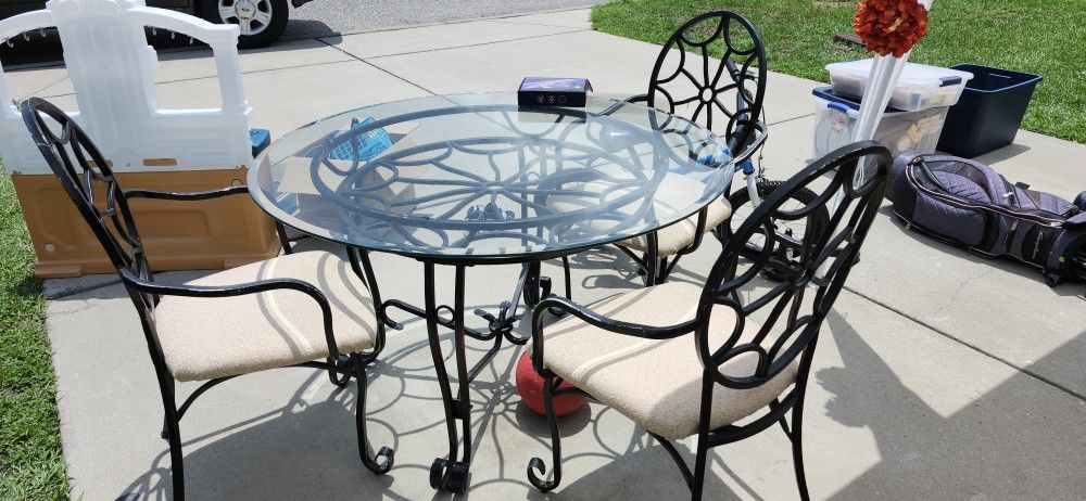 Glass Top Table And Chairs