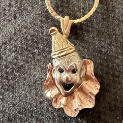 Multicolor Gold Clown Pendant Plus Chain