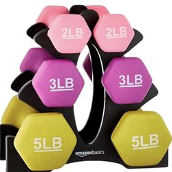 Amazon Basics Neoprene Dumbbell Hand Weights for Exercise and Muscle Toning