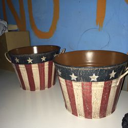 American Flag Aluminum Canister New