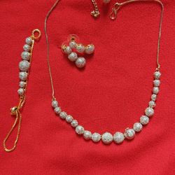 Rhodium Plated Necklace Set