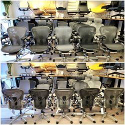 🔥BRAND NEW!🔥HERMAN MILLER AERON & EMBODY CHAIRS POSTURE-FIT FULLY ADJUSTABLE ARMS SEAT ANGLE TILT LOCK  STARTING @$899 CHECK DESCRIPTION 