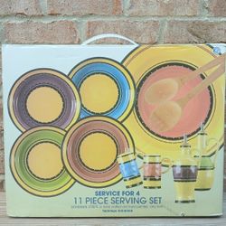 Tabletops Unlimited Bohemian Stripe 11-Piece Serving Set
