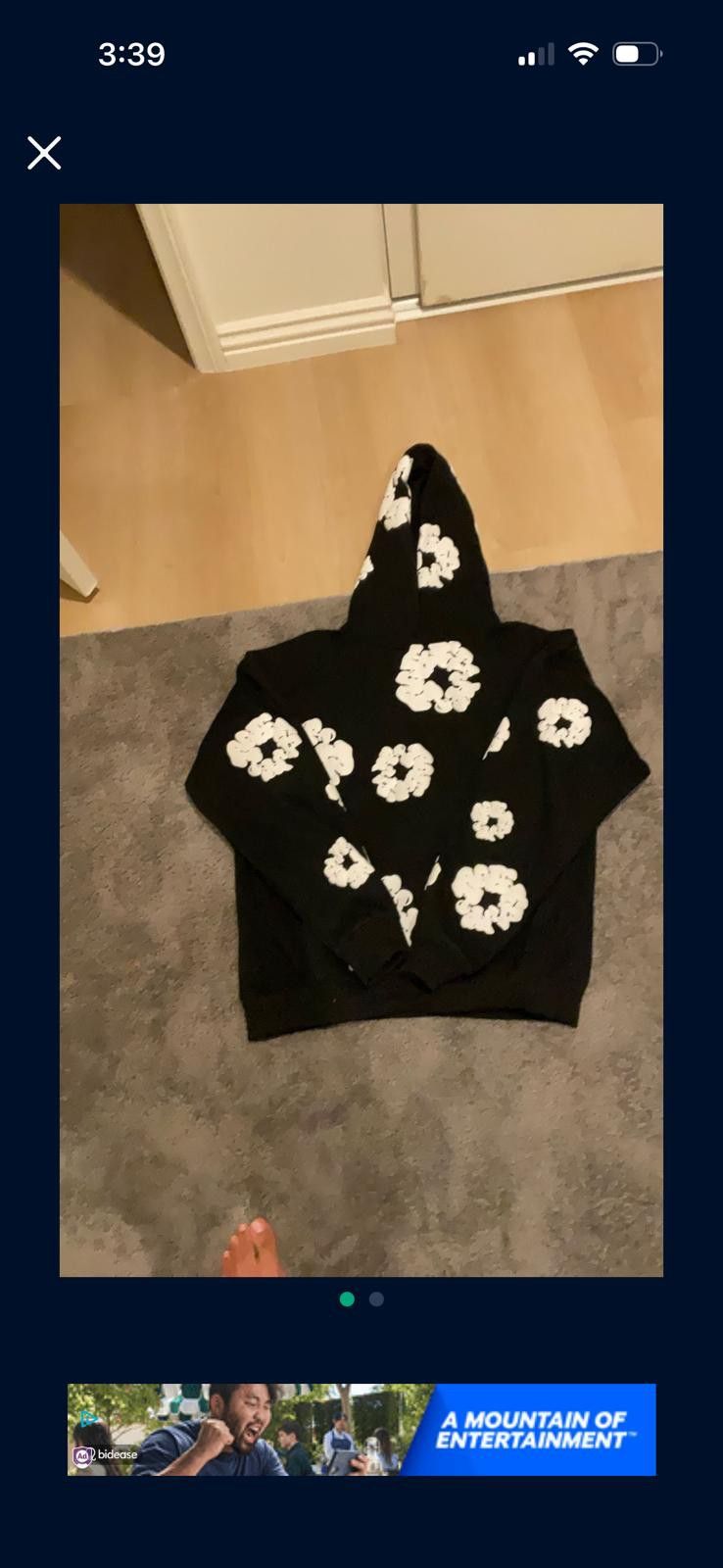 Black And White Denim Hoodie