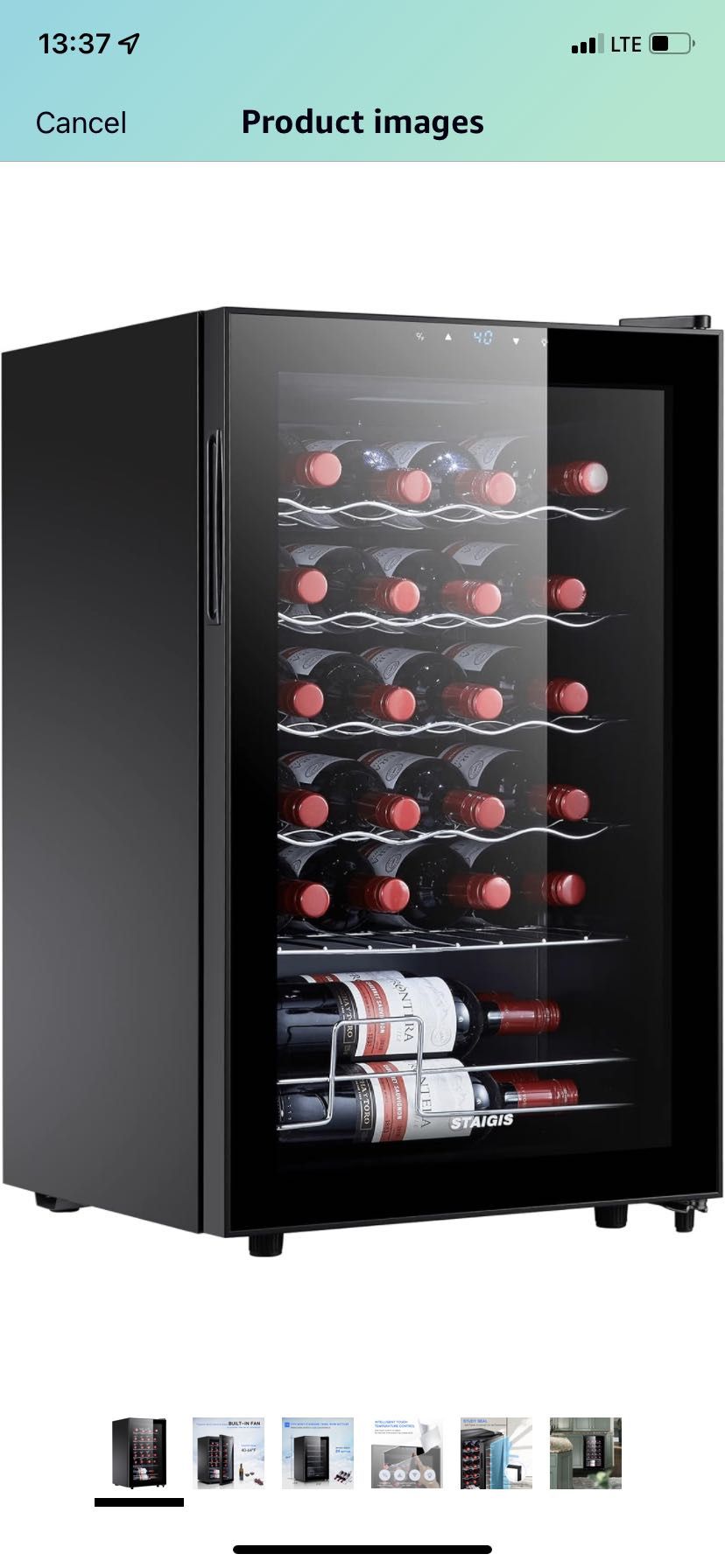 24 Bottle Compressor Wine Cooler Refrigerator, Small Freestanding Wine Fridge for Red, White and Champagne, Mini Fridge with 40-66F Digital Temperatur