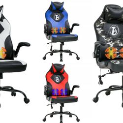 PC Gaming Chair Home Office Chair Ergonomic PU Leather Adjustable Computer Desk Chair w/Vibration