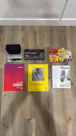 Art Supplies, Markers, Sketch Books, And Color Pencils
