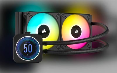 iCUE H100i ELITE LCD XT Display Liquid CPU Cooler (Corsair Aio)