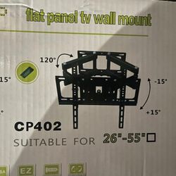 New FULL MOTION TV WALL Mount 26"-55" up To 110 Lbs