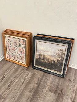 Premium 26×26 Luxury Framed Wall Art - Modern Wood & Black Frame Collection $45 each