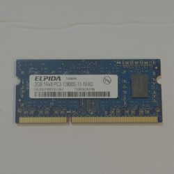 2GB DDR3 1Rx8 PC3-12800 Laptop Memory 