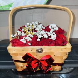 Valentines Day Picnic Rose Basket