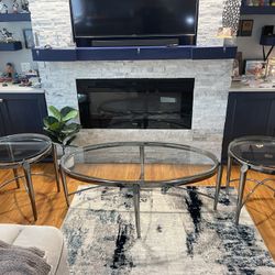 Glass top Cocktail And Side Tables. 