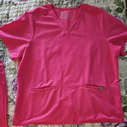 Set Of Womens Figs Scrubs Hot Pink XXL