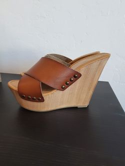 Womens Brown Wedge Heels