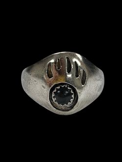 Silver bear paw ring #33474