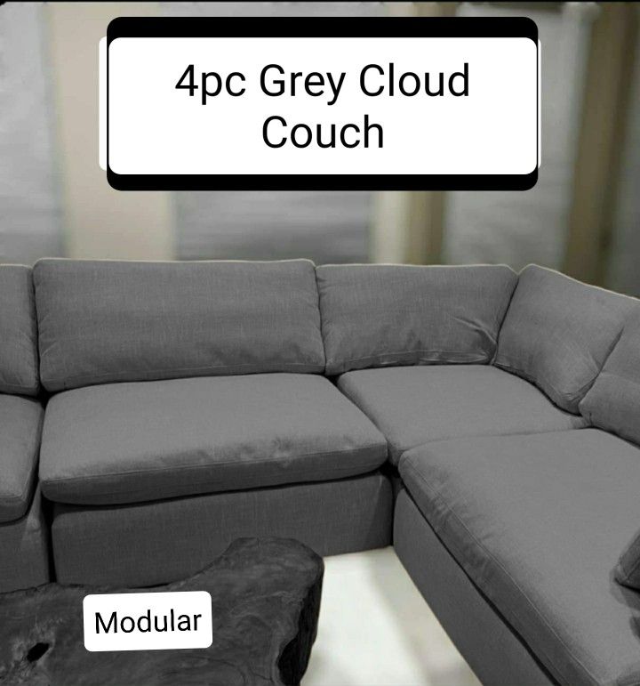 Gray Cloud Couch Modular Sectional Sofa