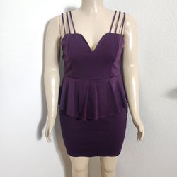 Plus Size Purple Peplum Dress 2x