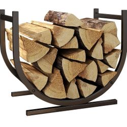 wooden firewood rack