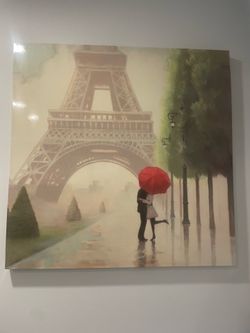 Paris Eiffel Tower Romantic Canvas Wall Art