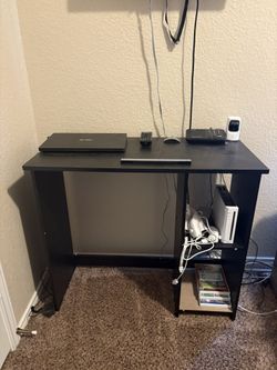 Black Desk with Shelves
