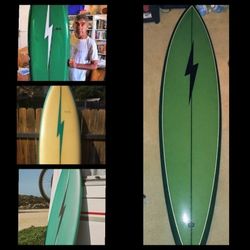 ⭐ $2,249 Time Authentic Jerry Lopez 7'6 Pipeliner Glassed Bolts Surfboard 