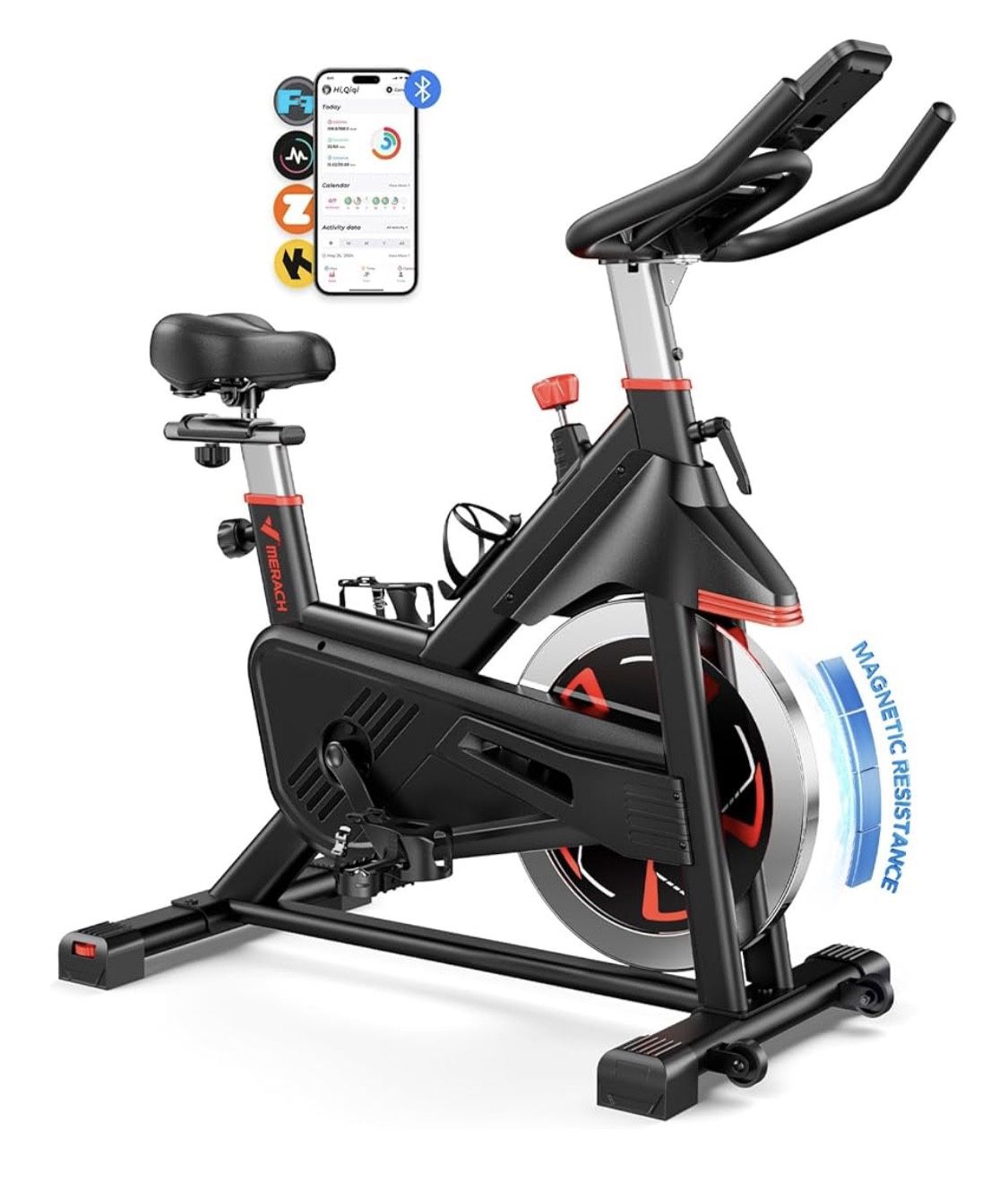 MERACH Magnetic Exercise Bike, Indoor Cycling Bike
