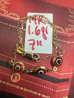 14K Solid Gold Bracelet 1.6Gr 7 Inches Long