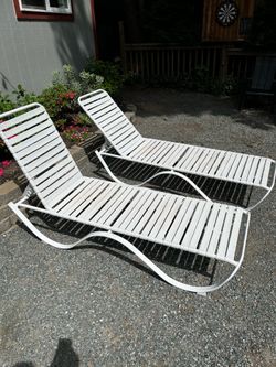 Loungers, steel and vinyl, commercial grade