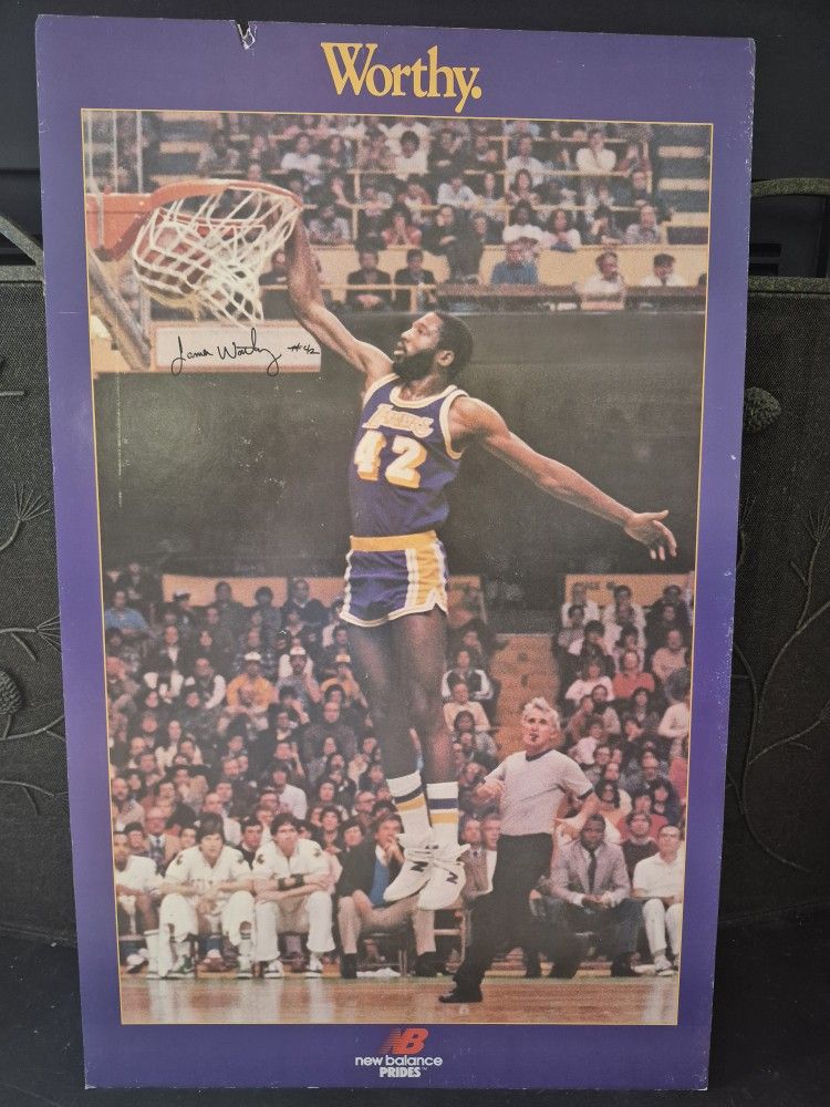 James Worthy AUTOGRAPHED POSTER BOARD