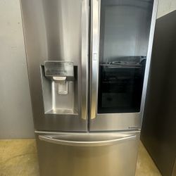 LG three-door refrigerator in stainless steel double ice maker with 3 months warranty