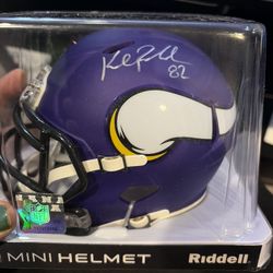 Minasota Vikings Speed Mini Helmet Signed By Kyle Rudolph  