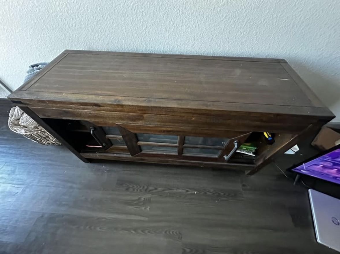 Wooden TV Stand With Storage