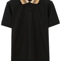 Burberry Polo Shirt Plaid Collar