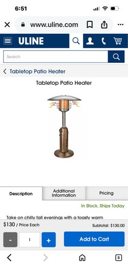 Uline table patio heater