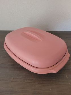 Vtg1970's 3pc Tupperware Pink Microwave Steamer USA READ