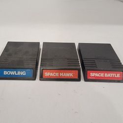 Lot of 3 Intellivison IMAGIC Games ~ Bowling, Space Hawk, & Space Battle