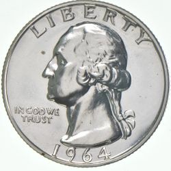 1964 Proof Washington Quarter 90% Silver 