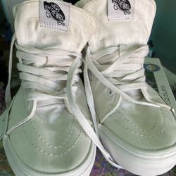 White Platform High Top Vans