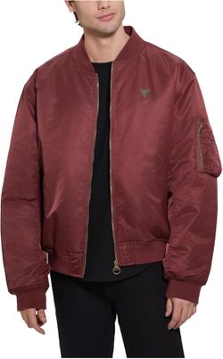 NWT GUESS Mens John Bomber Hooded Jacket Size Latge