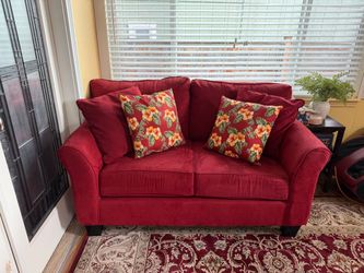 ~Lovely and Lively Garnet Red Sofa Set~