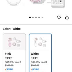 Clarisonic Facial Cleansing Brush System, Mia 2 Sonic Scrubber Face with a New Brush Head (White