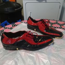 Red&black Miralto Snakeskin Goldtip shoes