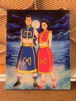 Anime-Style Couple Canvas Print