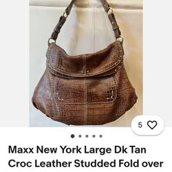 Matt New York Brown Croc Leather Purse 